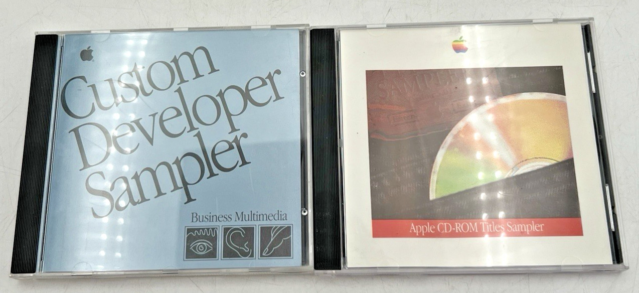 APPLE 1989 CUSTOM DEVELOPER & 1992 INTRO NEWS MOVIE TITLES SAMPLERS CD-ROM