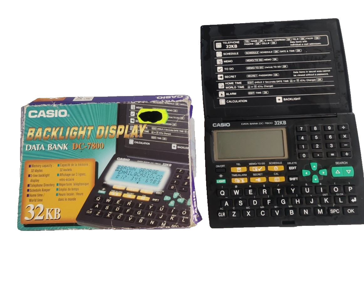 Vintage Casio-Data Bank DC-7800 32KB Electronic Diary