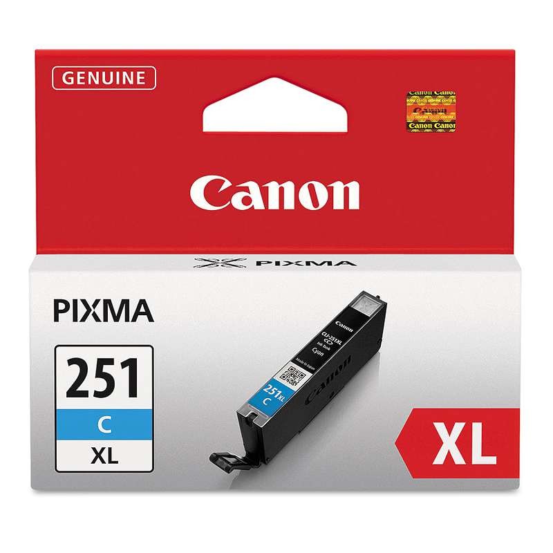 Canon® 6449B001 (CLI-251XL) ChromaLife100+ High-Yield Ink, Cyan