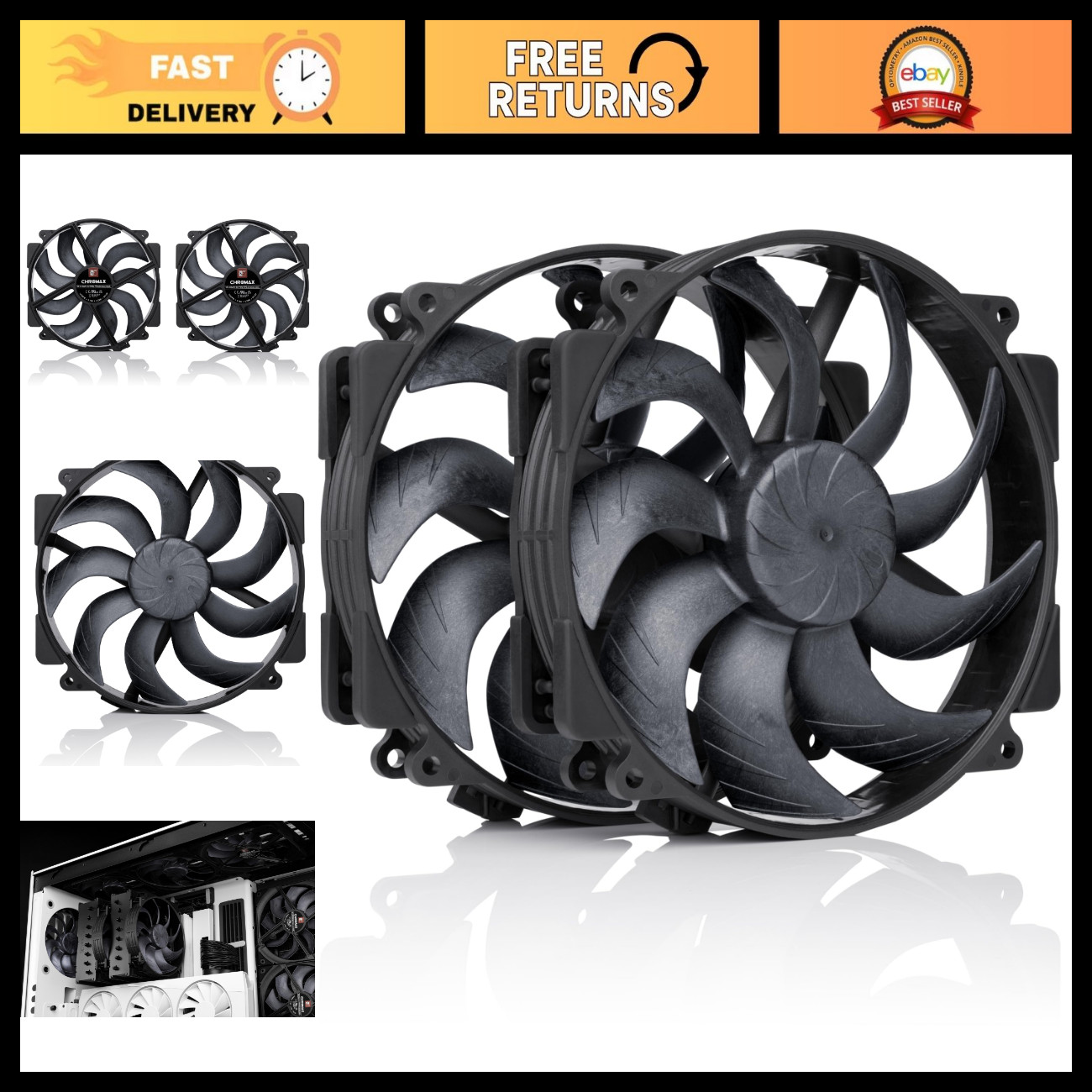 140mm CPU Cooler Upgrade - Dual 140mm PWM Fans, Low Noise, High Performance