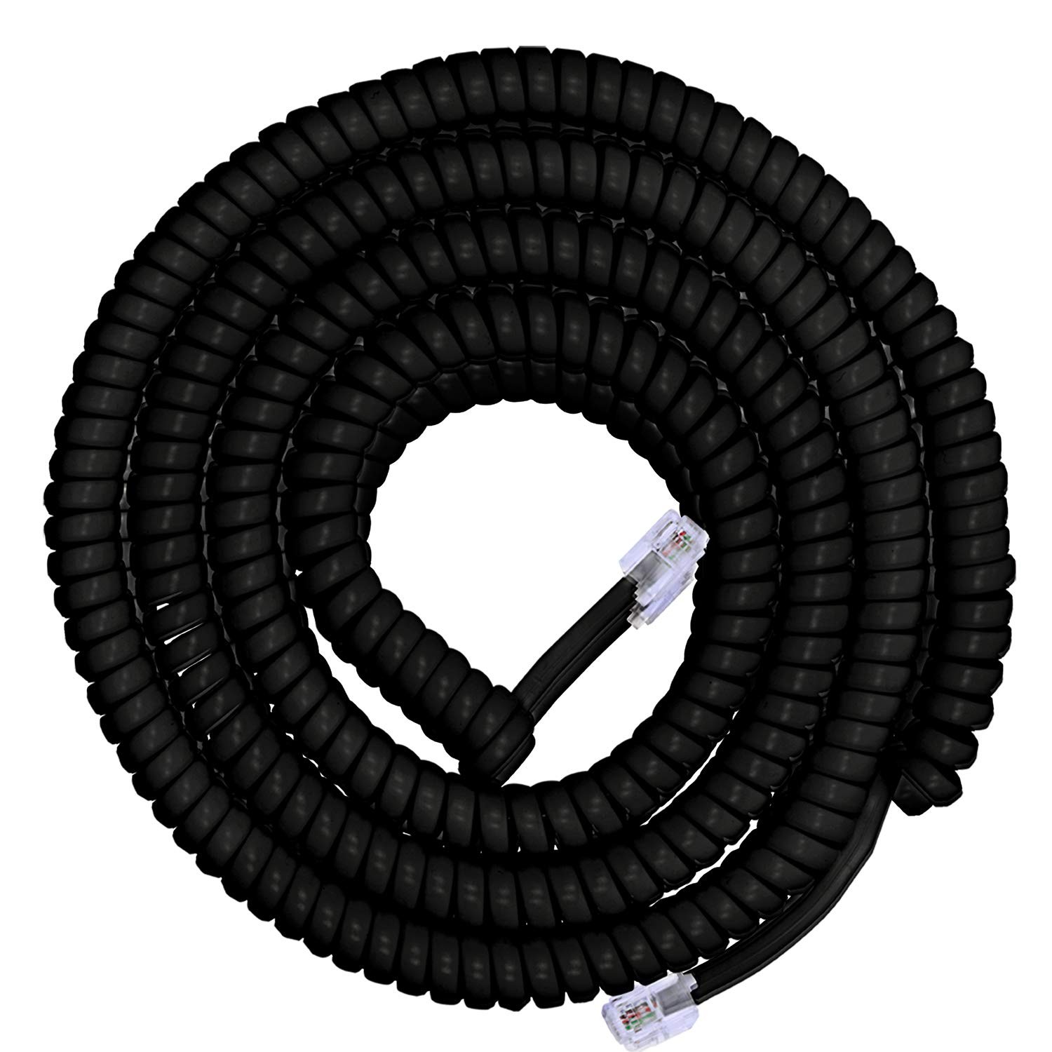 Power Gear Coiled Telephone Cord, 4 Feet Coiled, 25 Feet Uncoiled, Phone Cord wo
