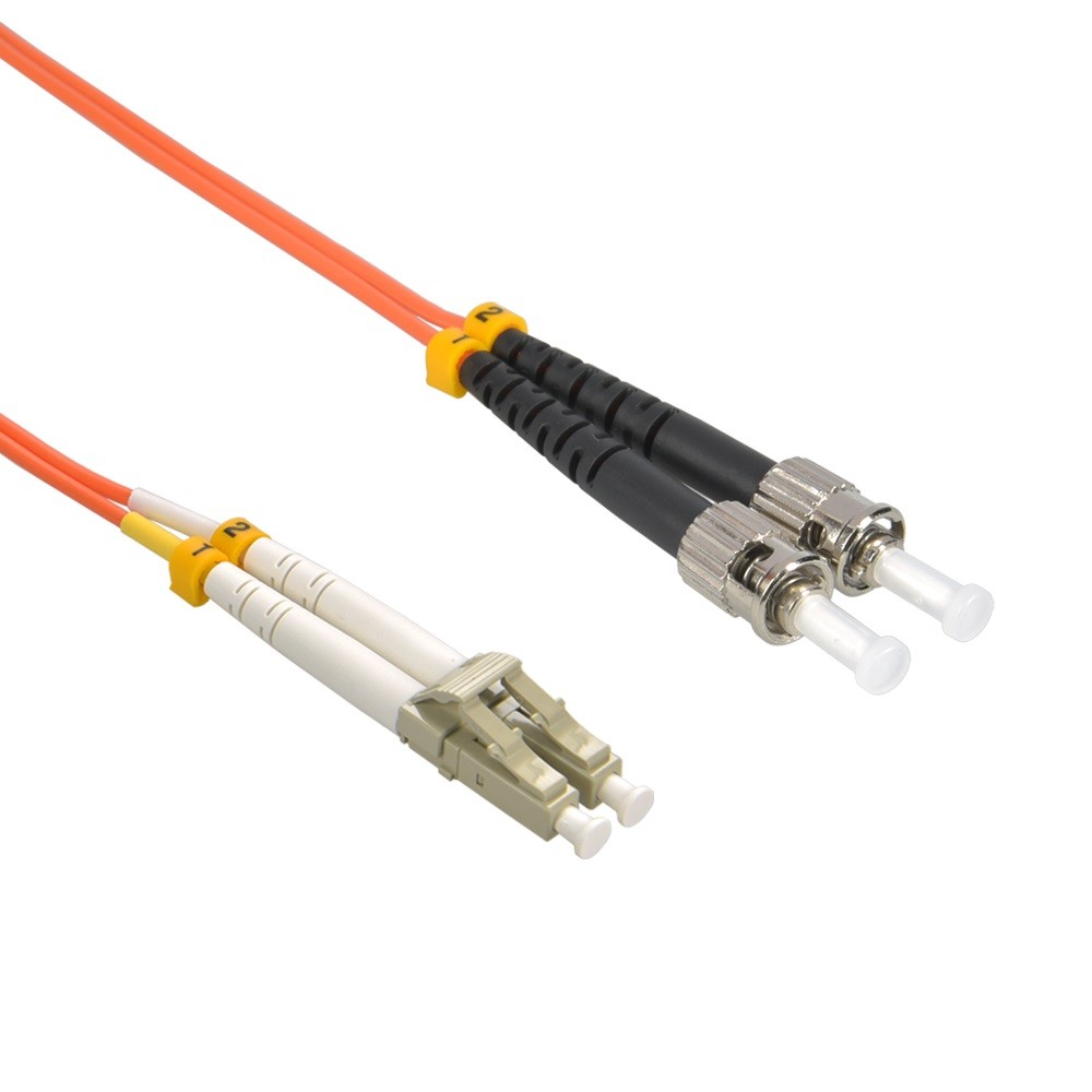 15 Pack of 7m LC/UPC-ST/UPC OM1 Multimode Duplex OFNR 2.0mm Fiber Optic Patch Ca