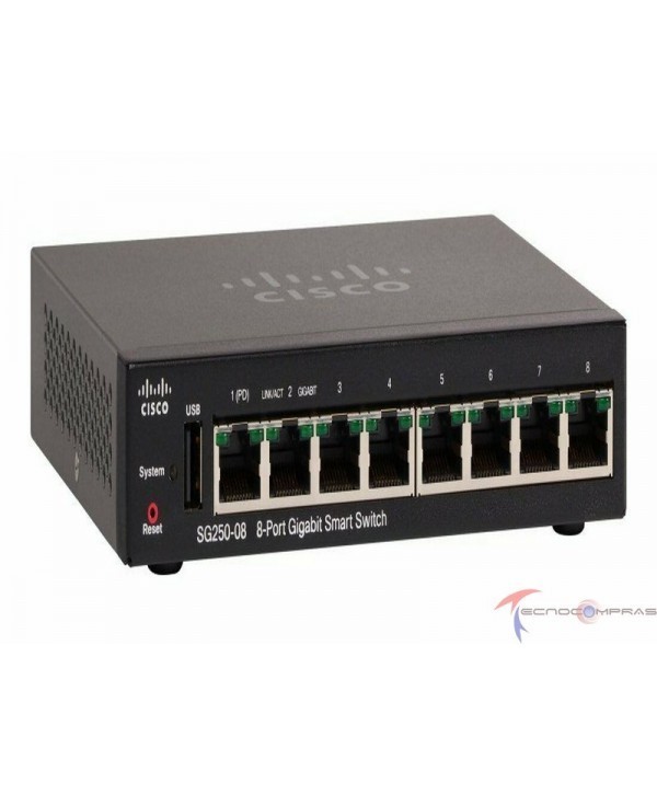 Cisco SG250-08-K9-NA 8-Port Gigabit Smart Switch