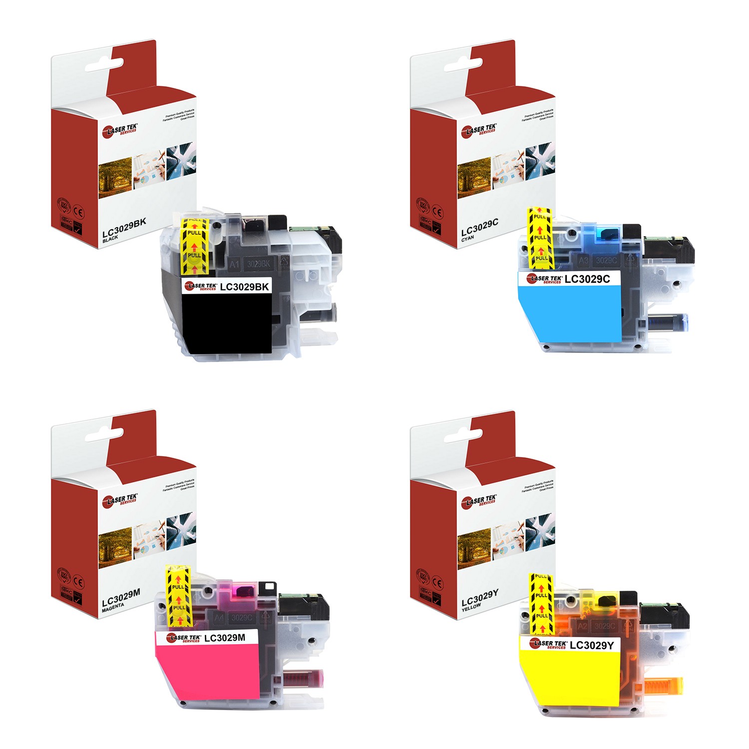 4Pk LTS LC-3029 BCMY HY Compatible for Brother MFCJ5830DW Ink Cartridge