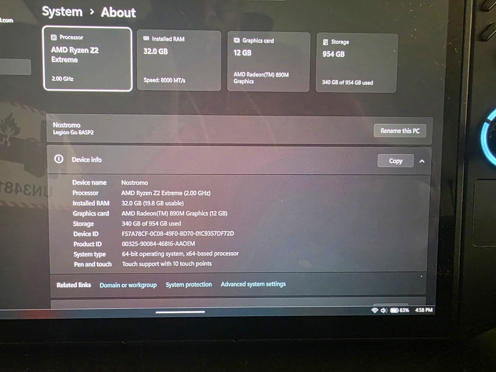 Lenovo Legion Go 2  Ryzen Z2 Extreme 32GB 1TB (Open box)