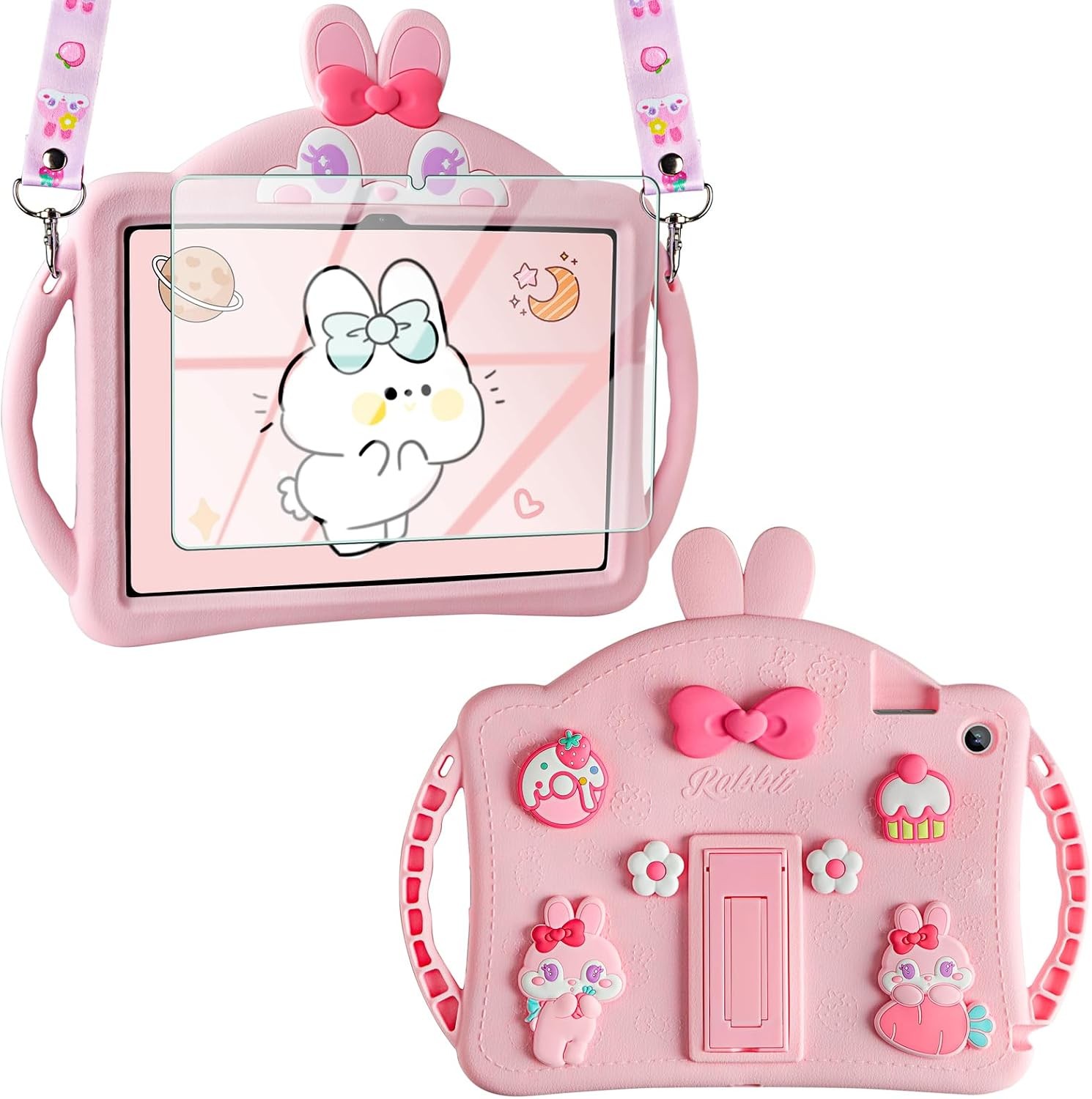 Samsung Galaxy Tab A9 Plus 2023 Case, Soft Silicone Tablet Cover for Kids - Pink