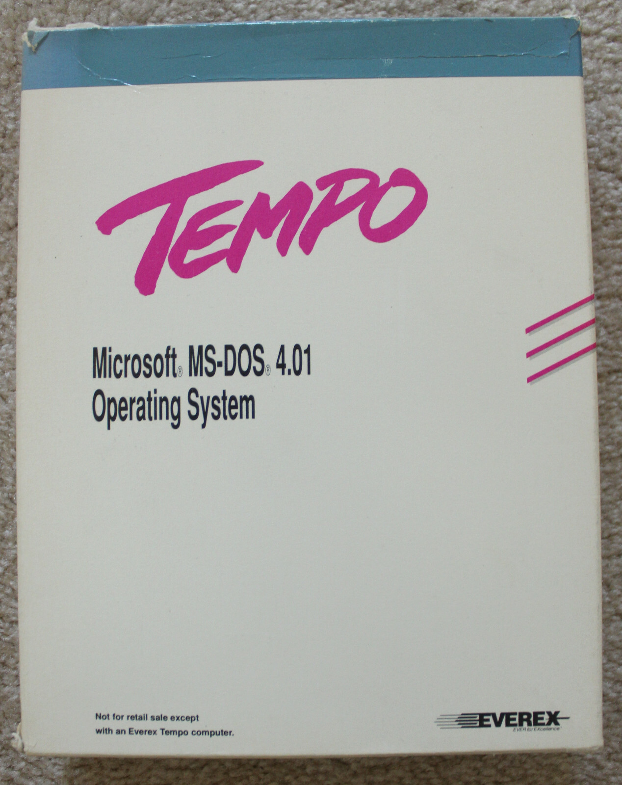 vintage - Tempo Microsoft MS DOS 4.01 manual by Everex