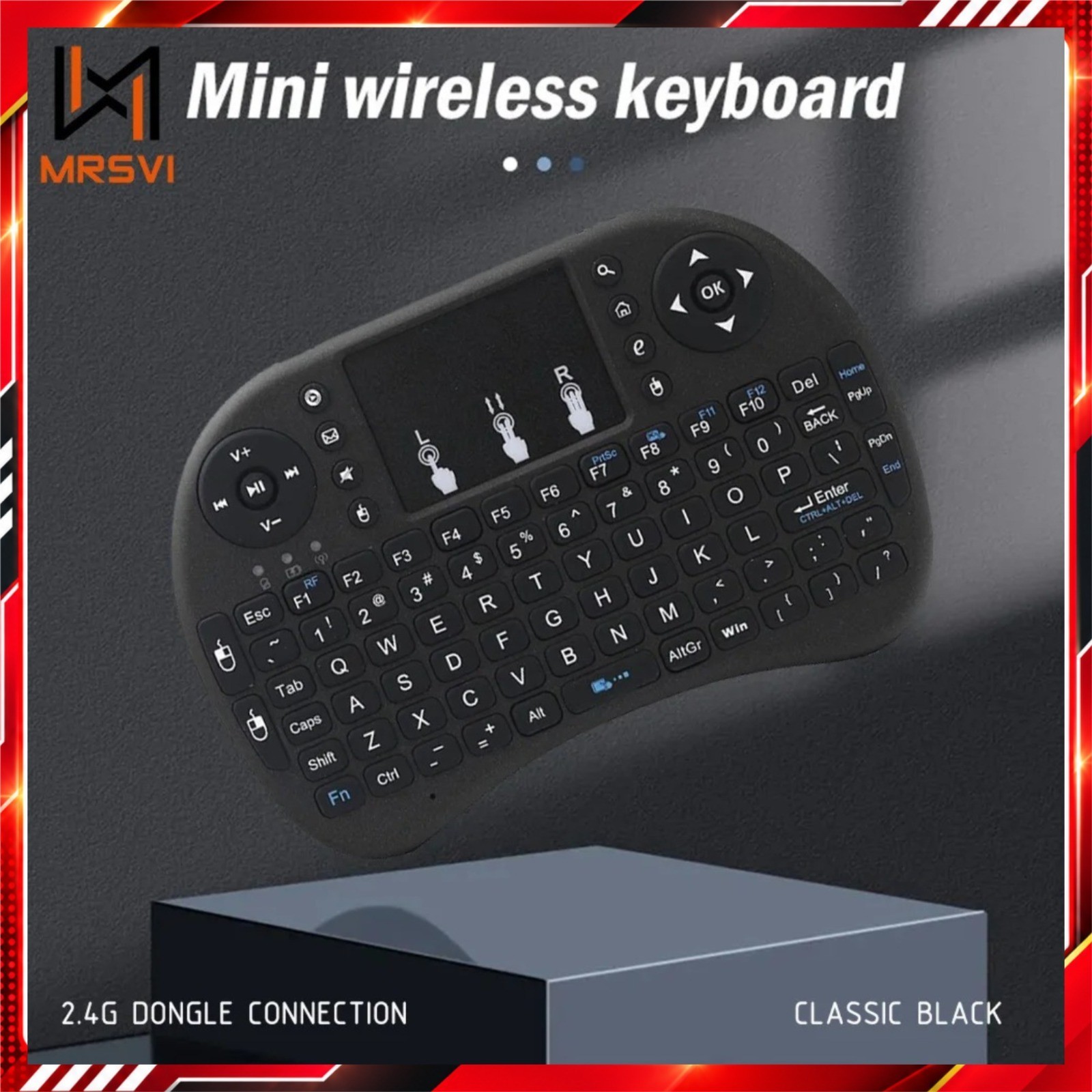 MRSVI I8 Mini Wireless Keyboard 2.4G Air Mouse Remote Touchpad for Android TV