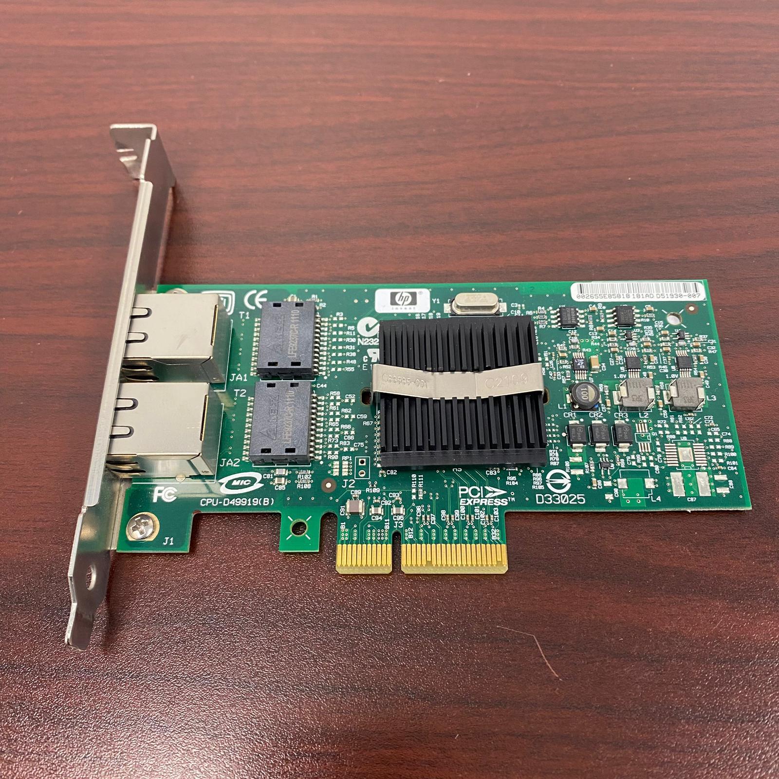 HP NC360T 412646-001 412651-001 PCI-E Dual Port Ethernet Adapter Half Height