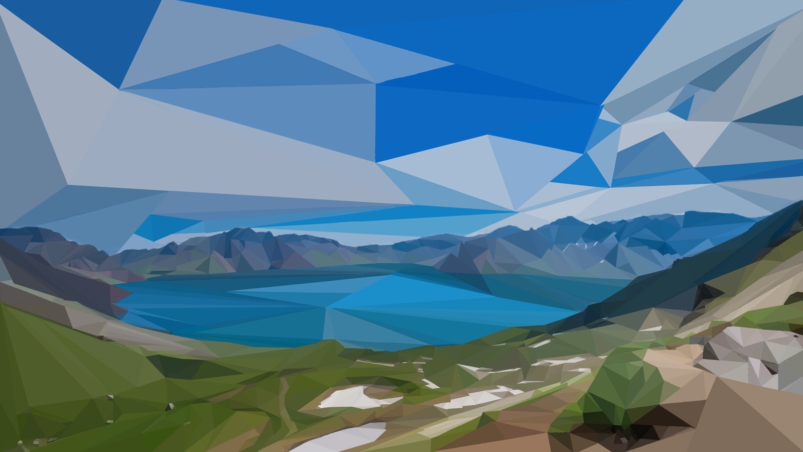Landscape low poly nature Custom Gaming Mat Desk