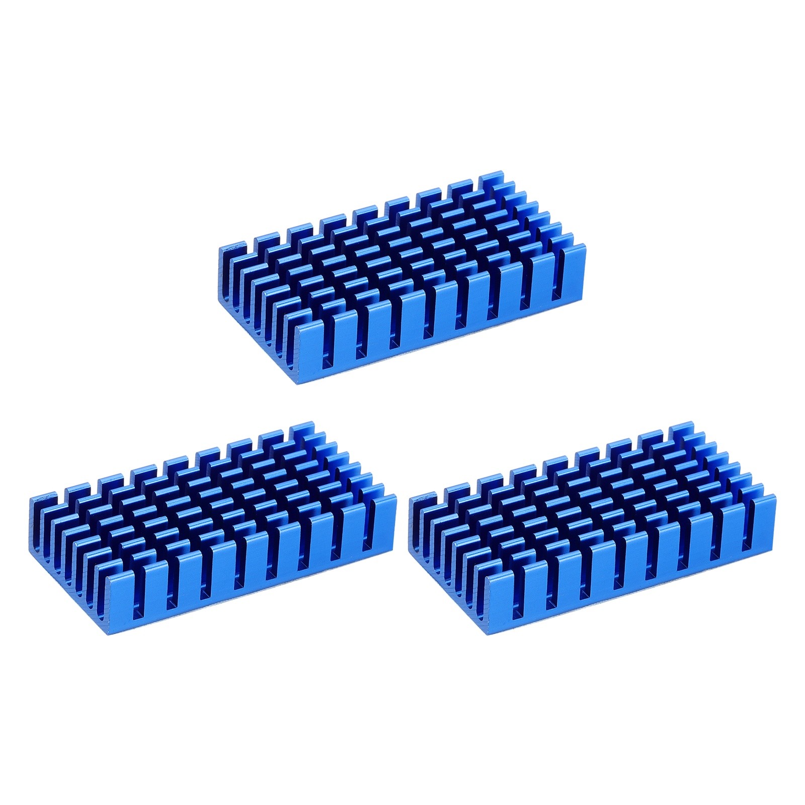 3 Pcs Heatsink 50x25x10mm Aluminum Heat Sink with Thermal Blue Sticker Blue