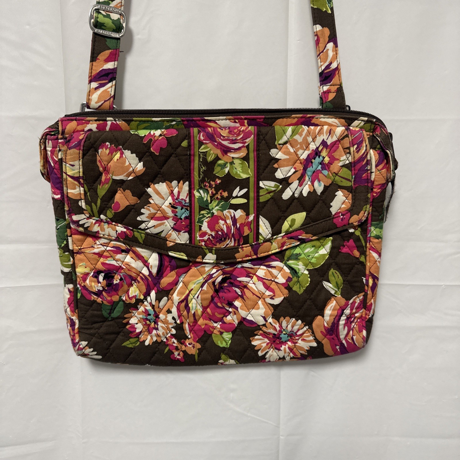 Vera Bradley $65 TABLET HIPSTER Crossbody in ENGLISH ROSE Purse Adjustable