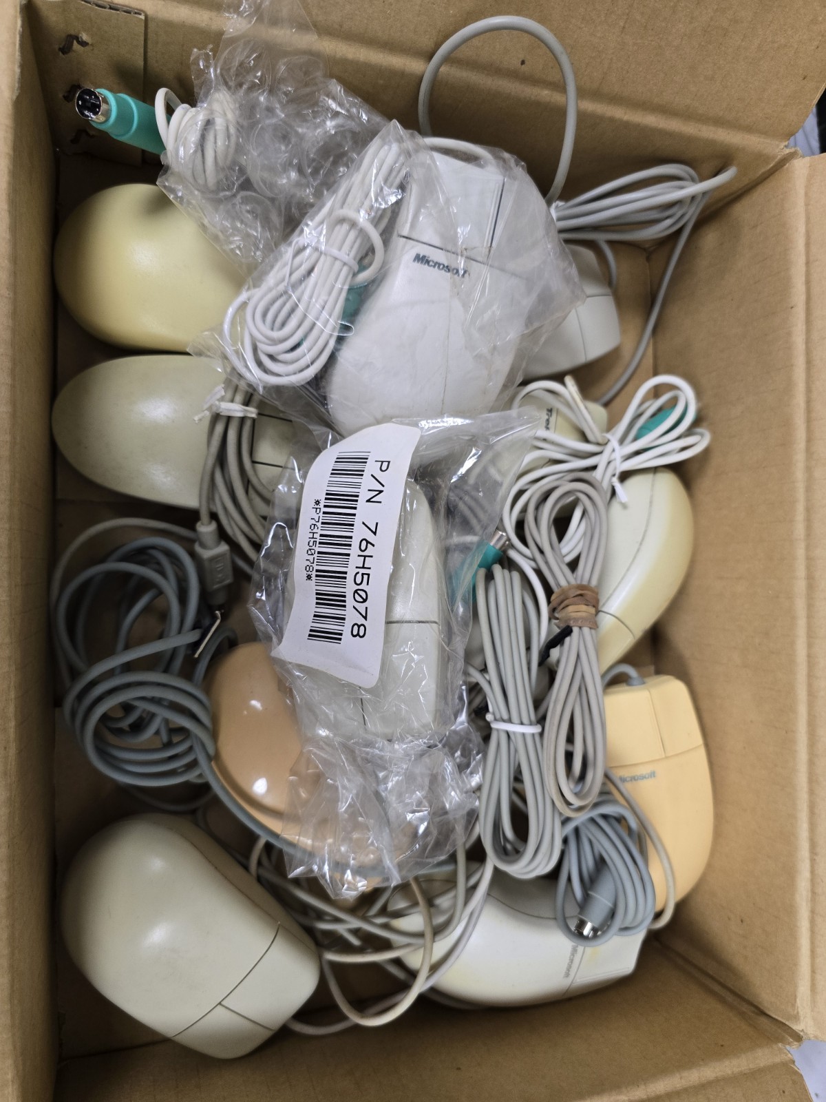 BIG BOX OF 12 Vintage PC Computer Mouse Mice Lot Microsoft And More Rare Etc.