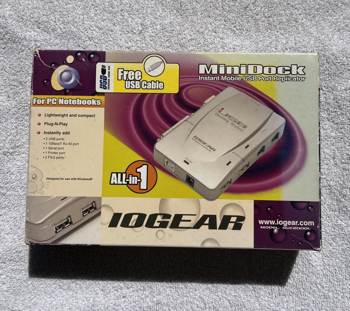IOGEAR GUC2000L MiniDock Port Replicator New Vintage