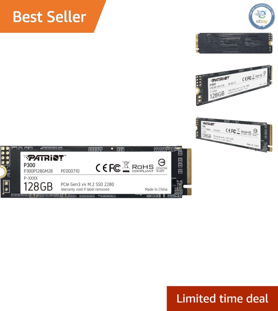 Compact Patriot P300 128GB SSD - Shock Resistant & Energy Efficient Storage