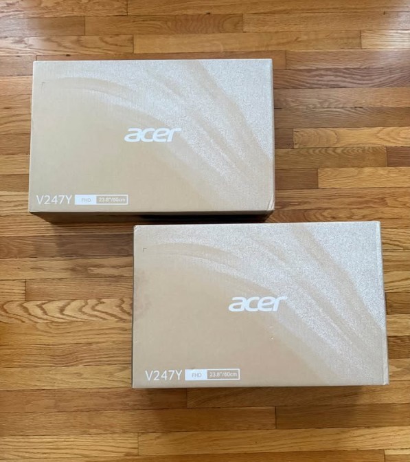 2-Pack Bundle Acer Vero V247Y 24-Inch 1080P Monitors - BRAND NEW SEALED BOX