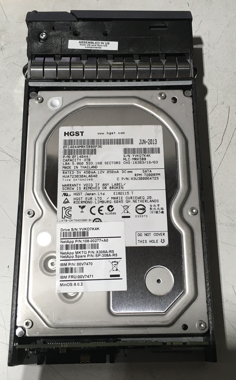 HGST HUA723030ALA640 3TB 7.2K SATA 3.5" 6Gbs HDD