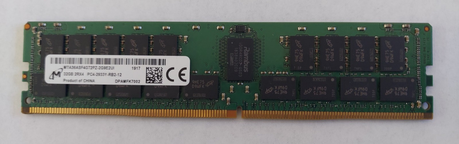 MTA36ASF4G72PZ-2G9E2  Micron 32GB 2Rx4 PC4-2933Y DDR4 Server Memory