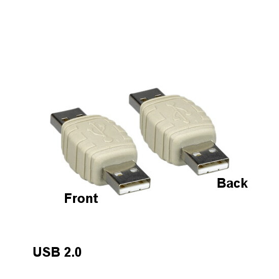 Kentek USB 2.0 Type A Adapter Coupler Extender Male to Male PC Laptop HDD