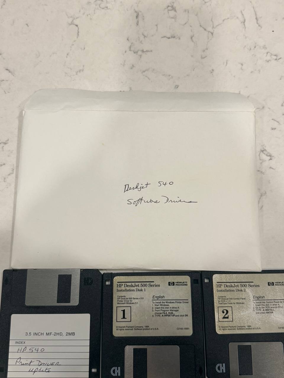 Vintage 1994 HP DeskJet 540 500 Printer Drivers Software 3 Floppy Disks UNTESTED
