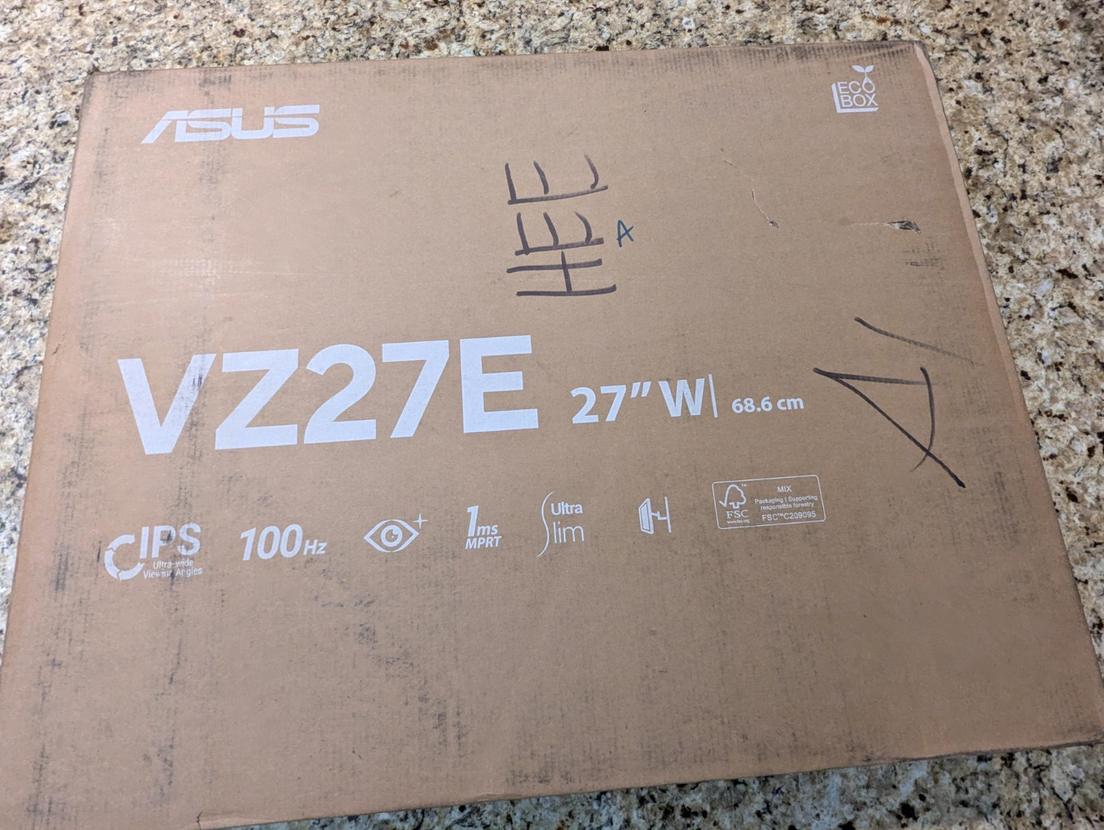 ASUS 27” (27-inch viewable) Eye Care Monitor (VZ27EHF) New Open Box