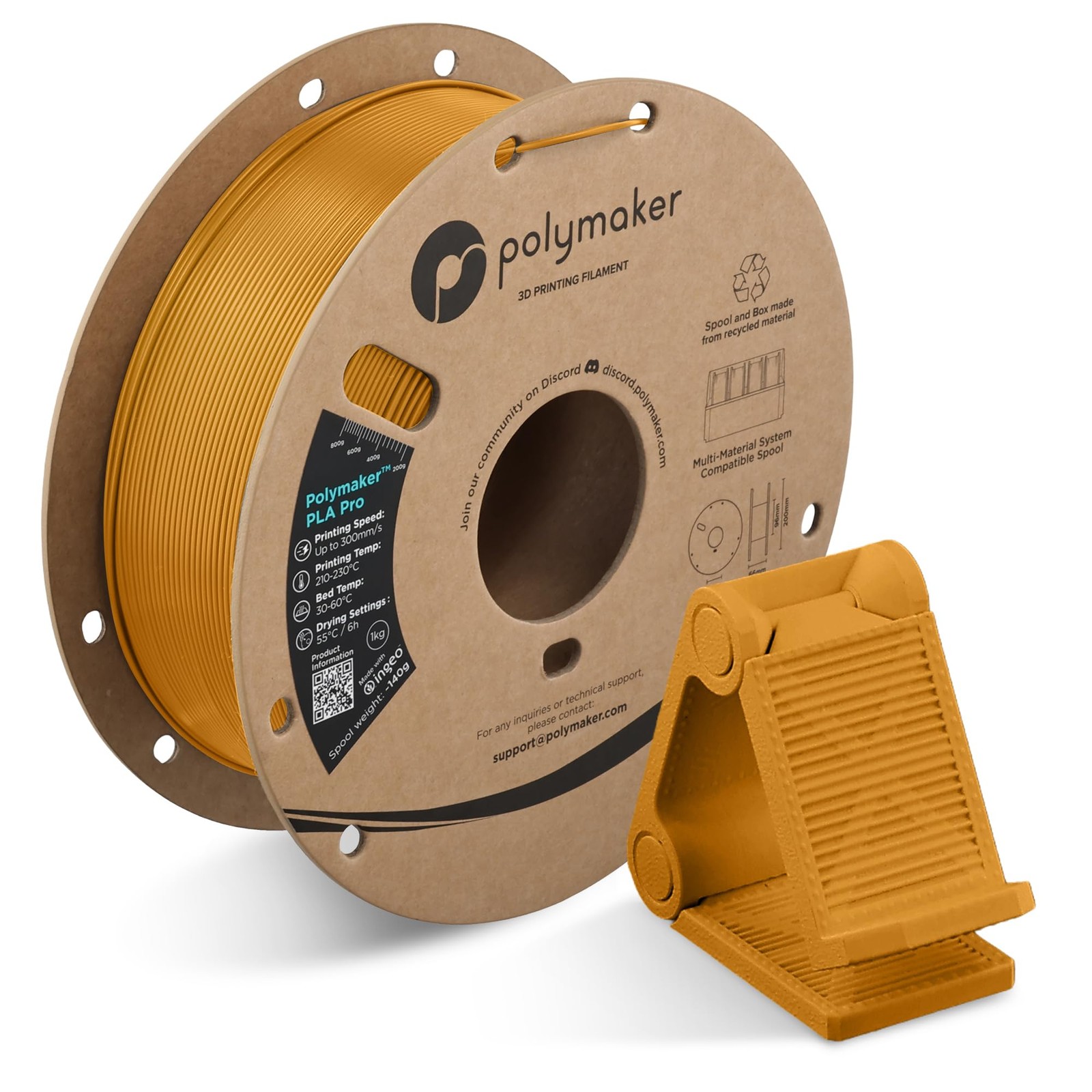 Polymaker PolyLite PLA Pro Filament 1.75mm 1KG Gold