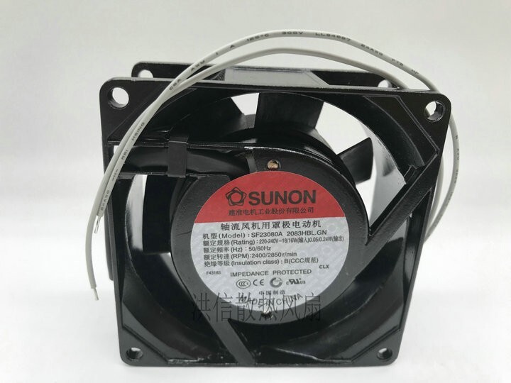 SUNON  SF23080A 2083HBL.GN 220-240V 18/16W 8038 80mm 2-Wire cooling fan