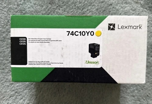 LEXMARK 74C10Y0 GENUINE PrinterToner Cartridge Yellow CS720 CS725 CX725 NEW