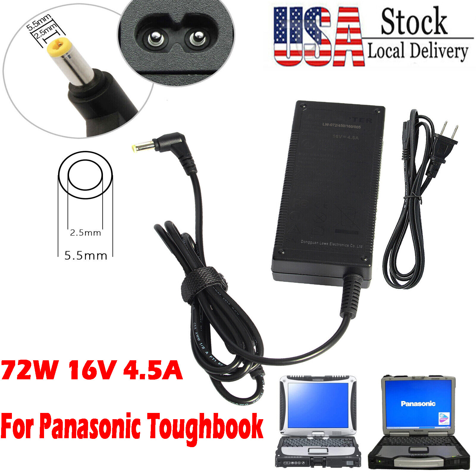 72W Adapter Charger For Panasonic Toughbook CF-19 CF-31 CF-52 CF-53  5.5*2.5mm