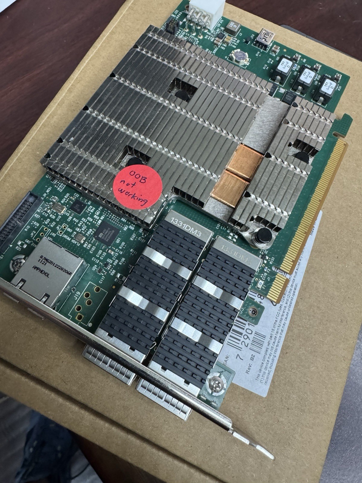 Mellanox BlueField2 MBF2H516A-CEEOT P-Series DPU 100GbE QSFP56 FOR PARTS