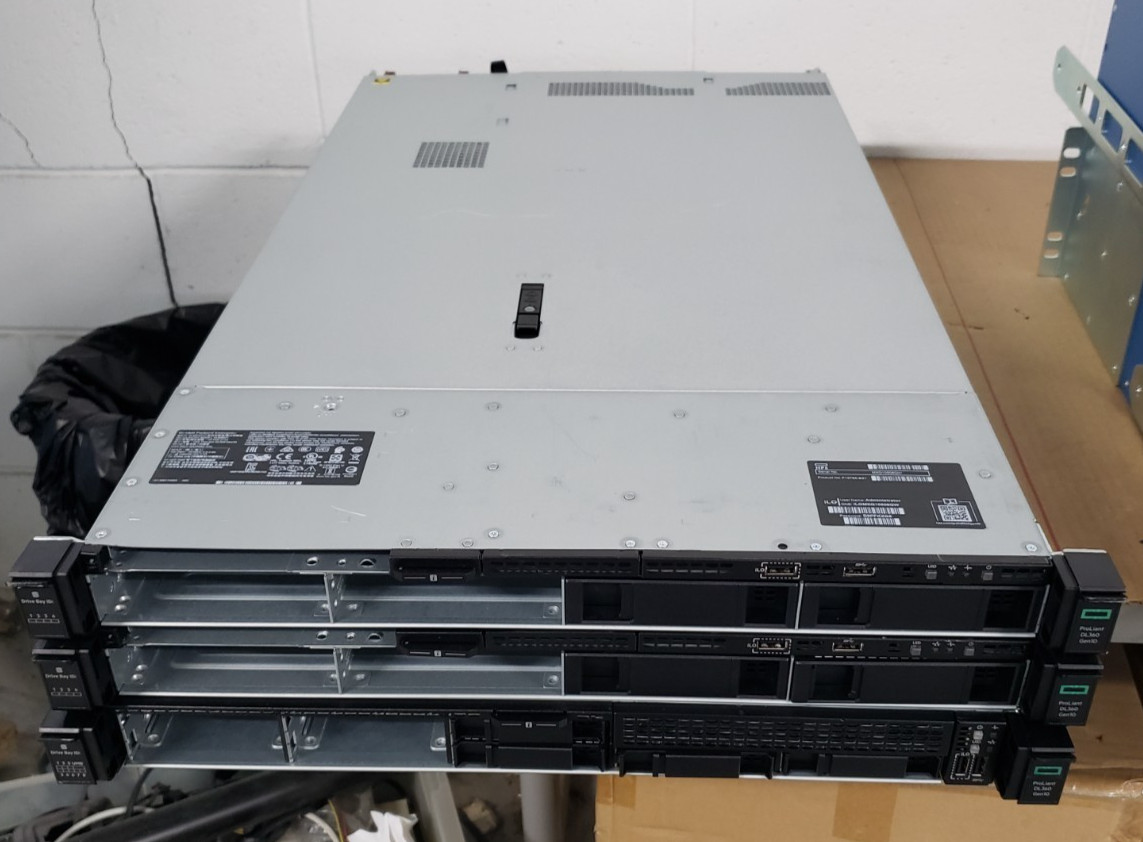 LOT OF 3 | HPE DL 360 Gen 10 Servers | No Ram | No HDD | Complete Otherwise