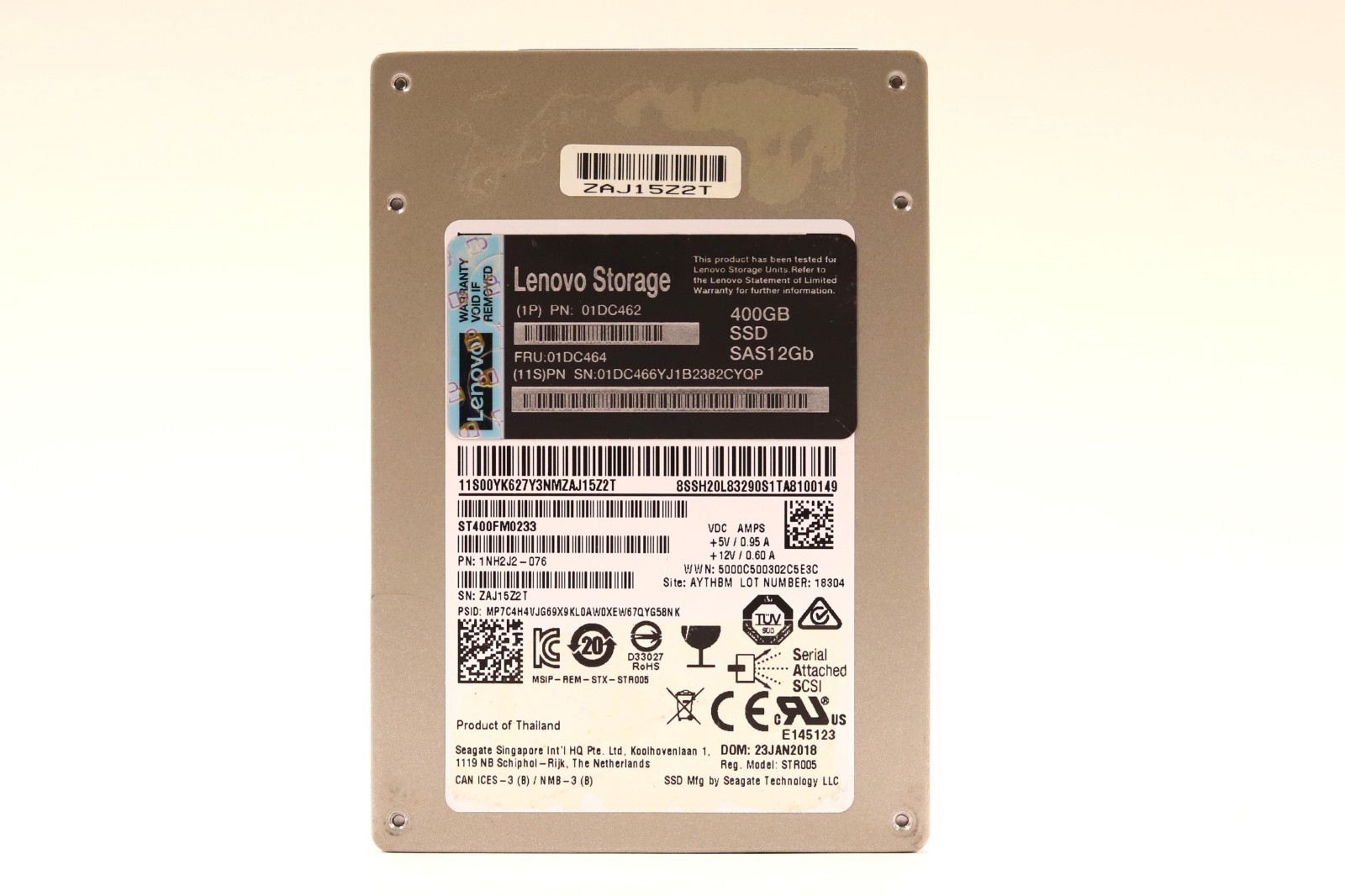 Lenovo ST400FM0233 400GB 2.5" 12Gb/s SFF SAS Solid State Drive FRU P/N: 01DC464