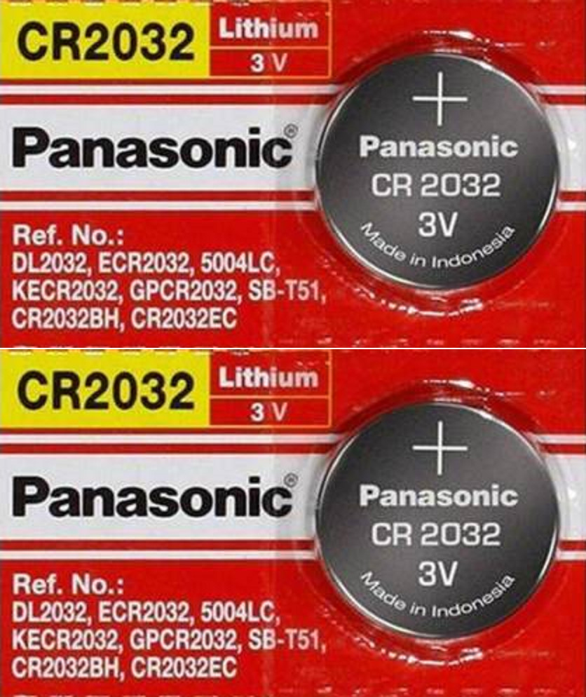 2 x SUPER FRESH Panasonic CR2032 CR-2032 Lithium Battery 3V Coin Cell Exp. 2030