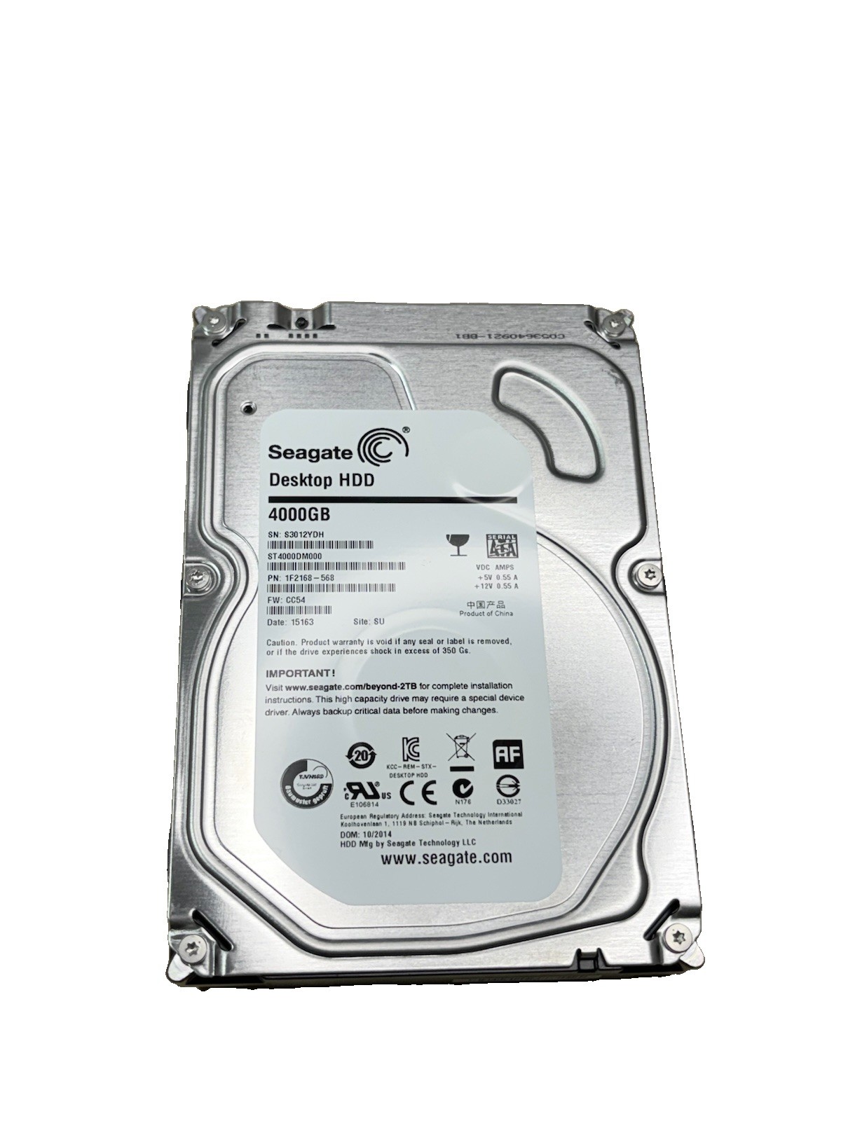 Seagate 3.5" ST4000DM000 4TB SATA III 6Gbps Hard Drive Tested Good Health