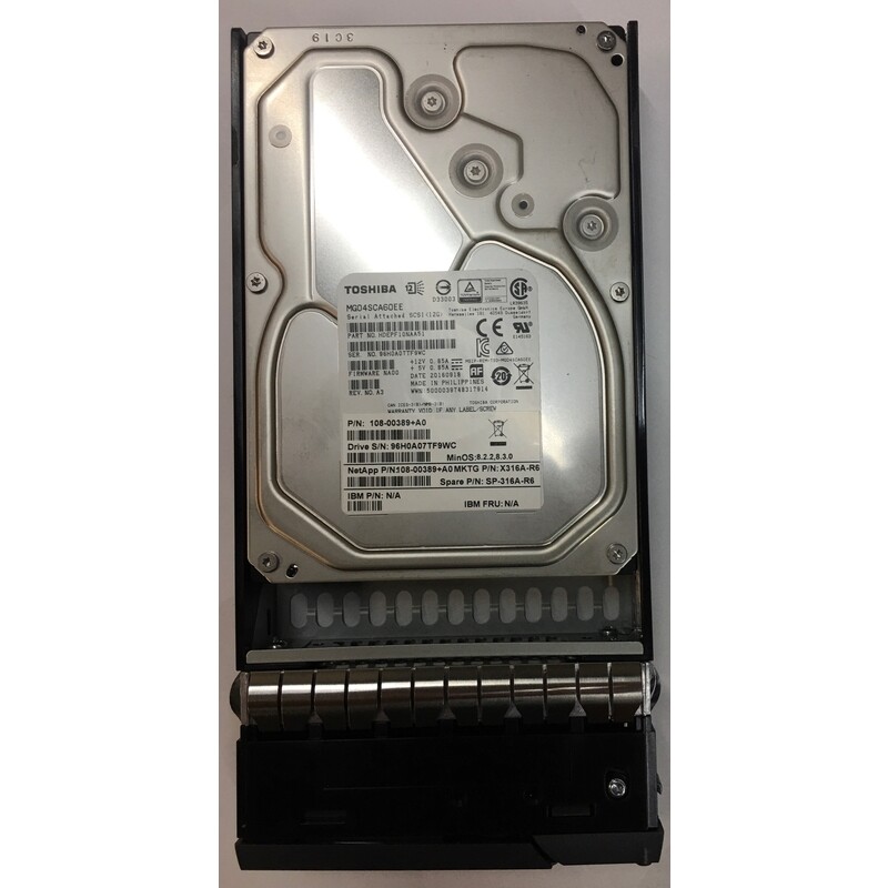 MG04SCA60EE - Netapp 6TB 7200 RPM SAS 3.5" HDD for DS4246 24 bay enclosure, D...