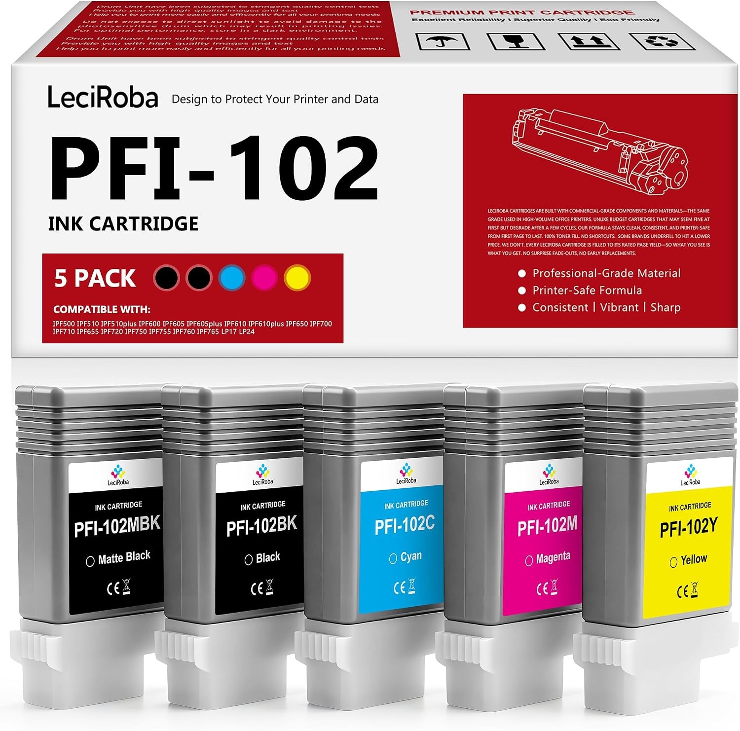 PFI-102 Ink Cartridge for Canon imagePROGRAF iPF500, iPF510, LP17 & LP24 Series