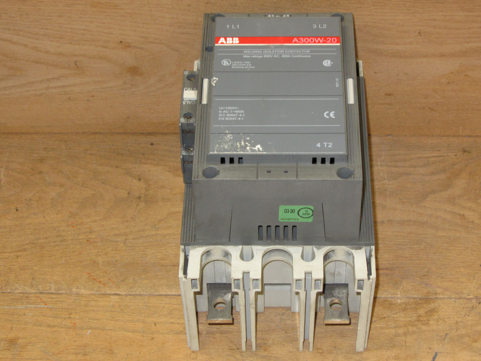 ABB A300W-20 Welding Isolation Contactor 600 VAC, 400 A CSQ