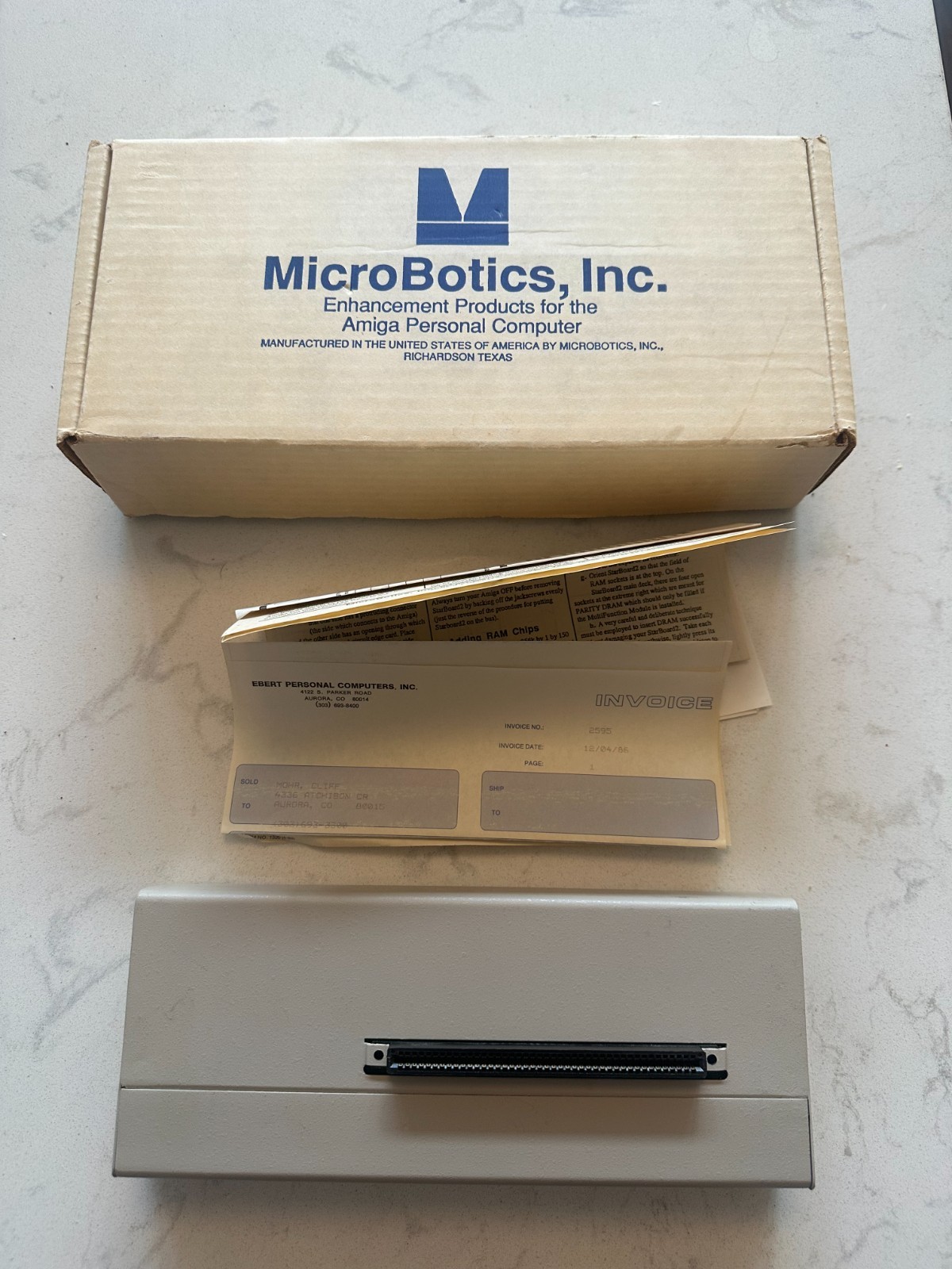 Microbotics Starboard 2MB Sidecar for Amiga 1000 Vintage Computer w Box READ