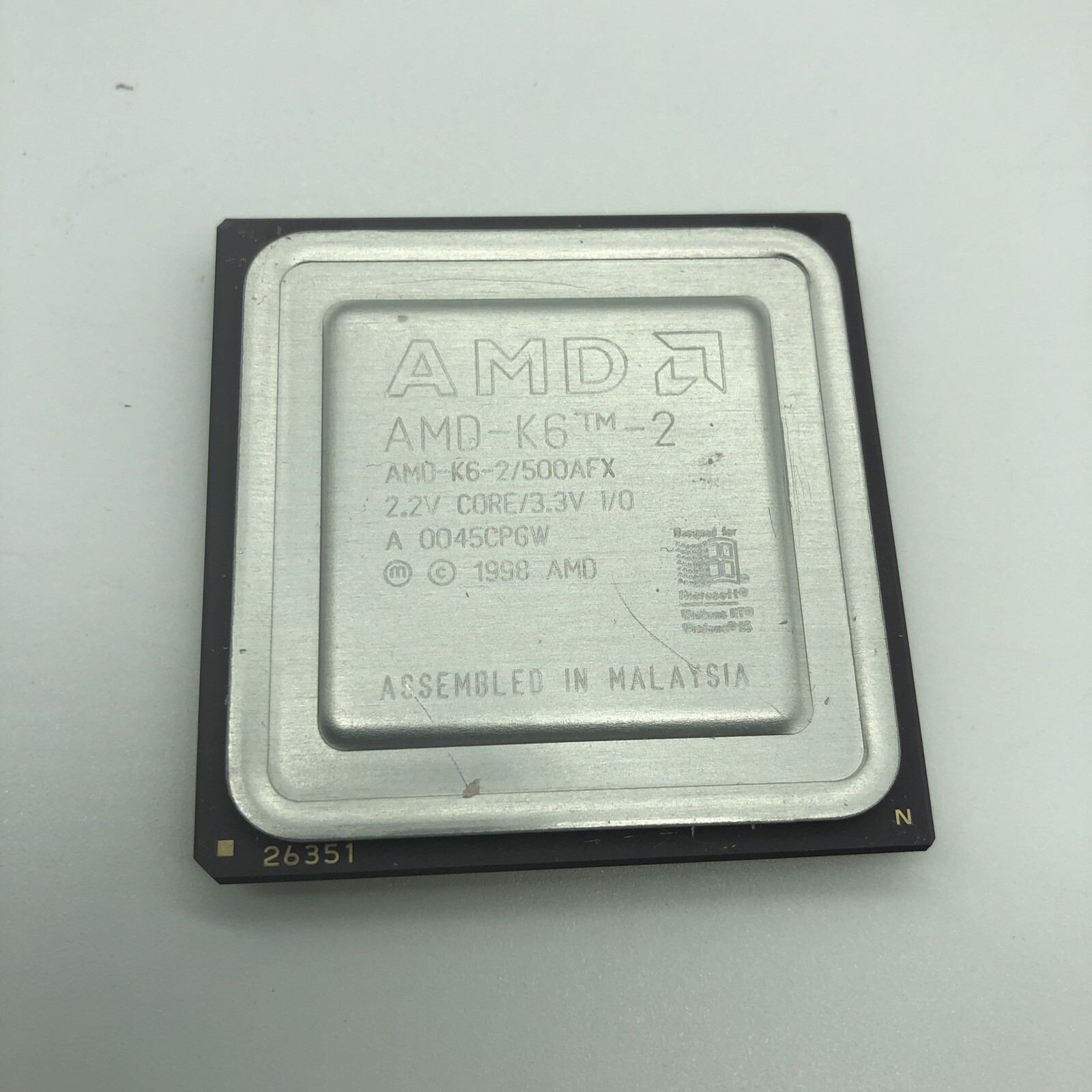 AS-IS AMD 500mhz AMD-K6-2 500AFX CPU Super Socket 7 2.2v core 3.3v K6-II Vintage