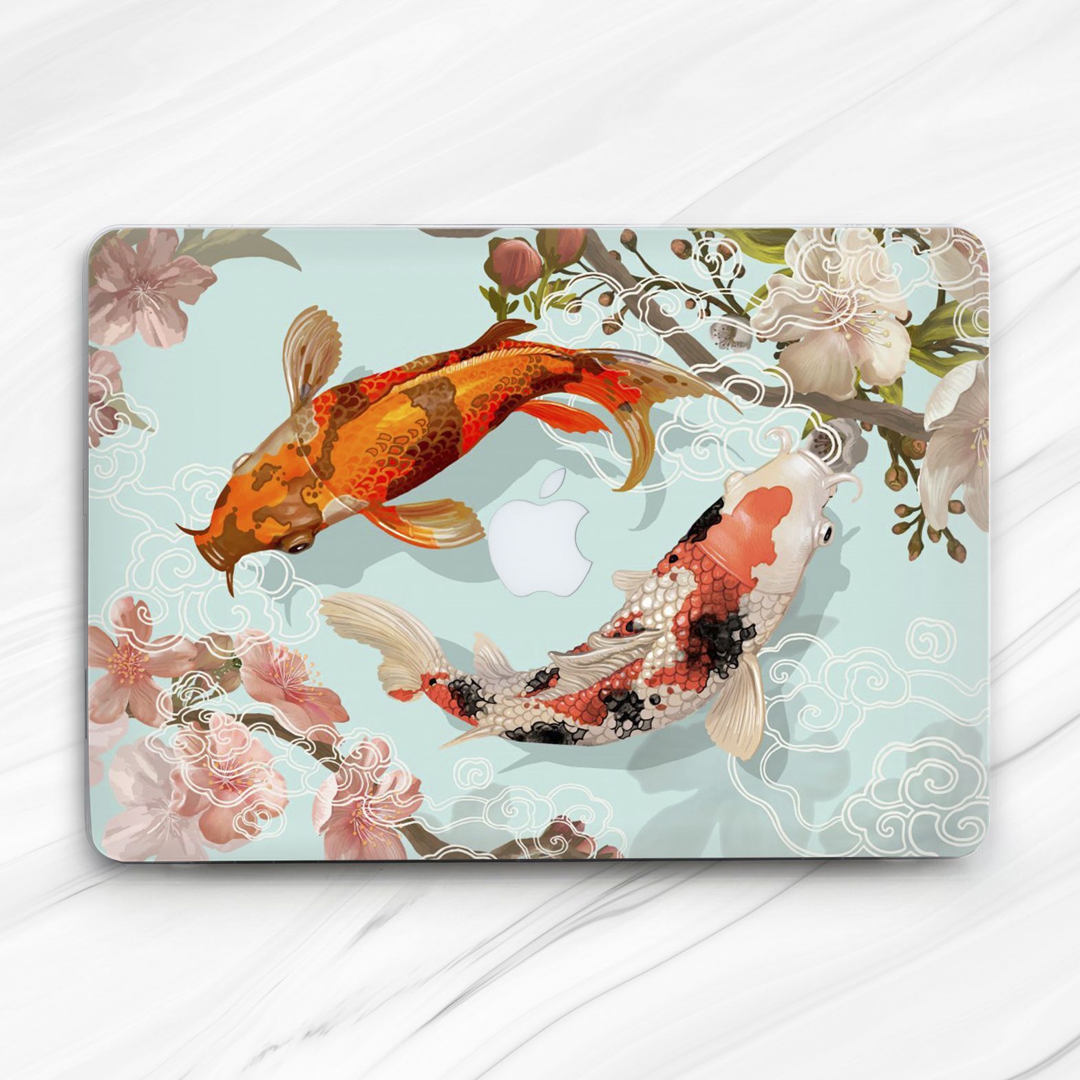 Koi Fish Cute Floral Japanese Hard Case For Macbook Air 13 15 Neo Pro 16 13 14