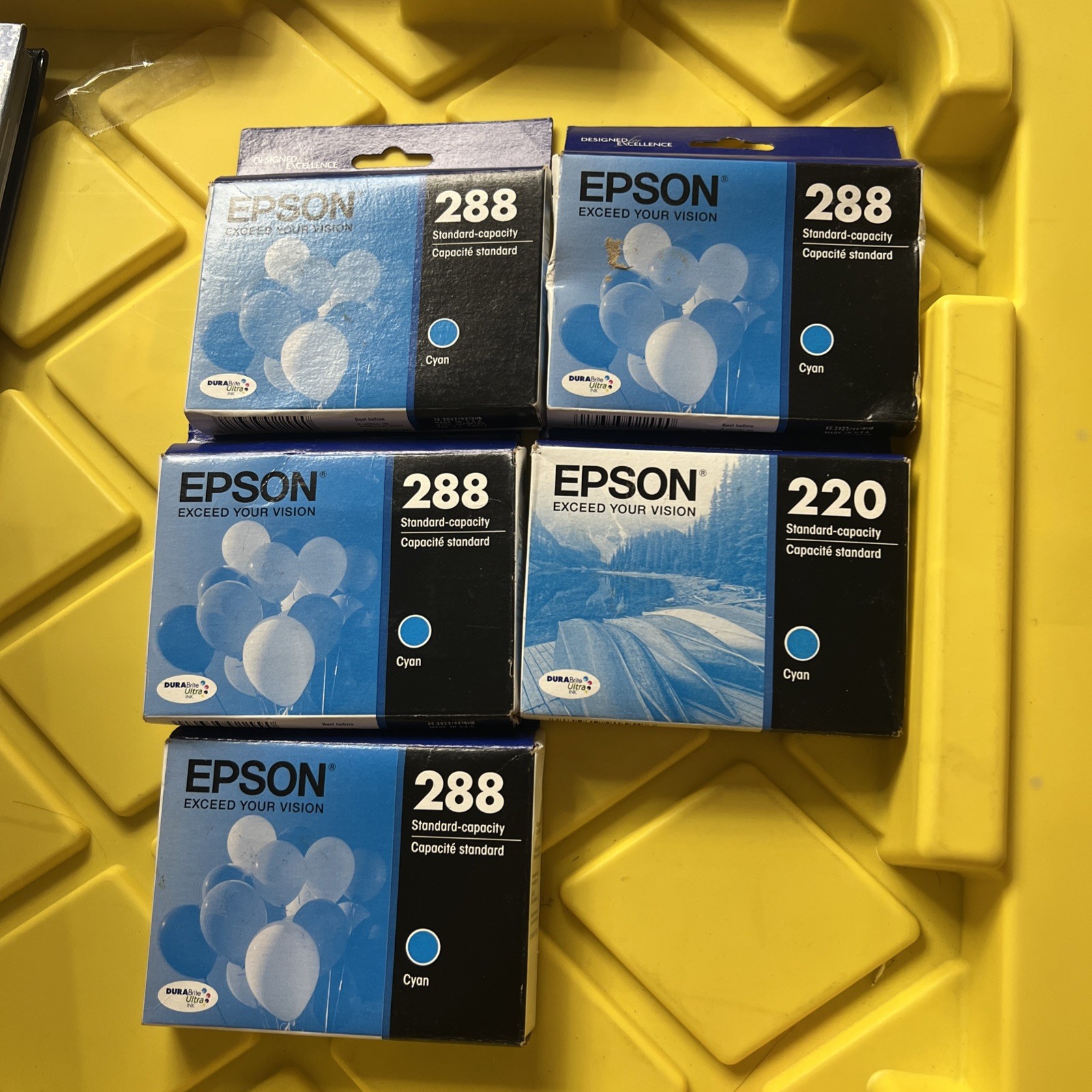 Epson 288 EXP 5/23 & 220 EXP 5/22 Cyan Blue Standard Capacity Cartridge Ink 5PAK