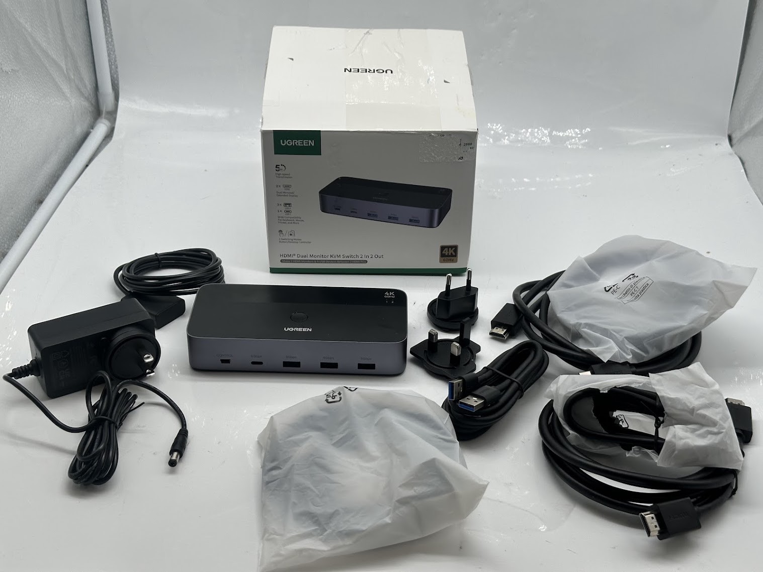 UGreen HDMI KVM Switch (2 Computers, 2 Monitors, 4K@60Hz)