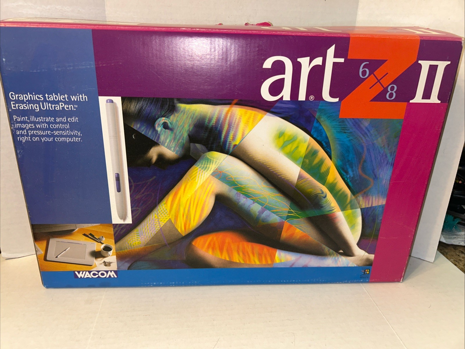 Vintage Wacom ArtZ II 6x8 tablet UD-0608-R in box with accessories