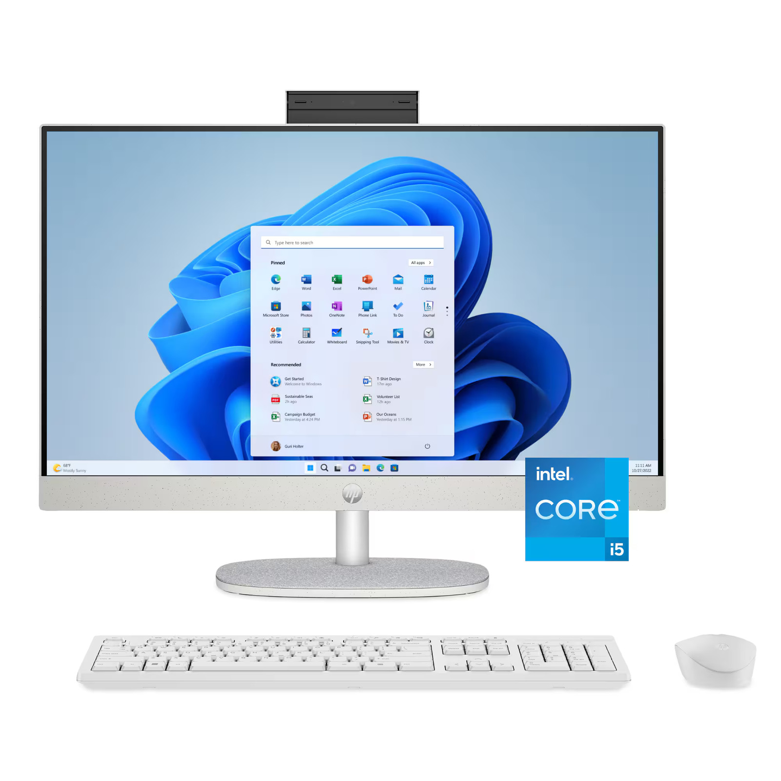 HP - 23.8" Full HD Touch-Screen All-in-One with Adjustable Height - Intel Cor...