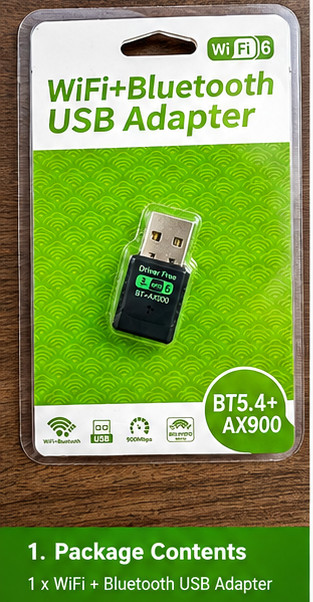 WiFi 6 AX900M USB WiFi Adapter Bluetooth 5.4 Dual Band 2.4G/5GHz for PC Laptop