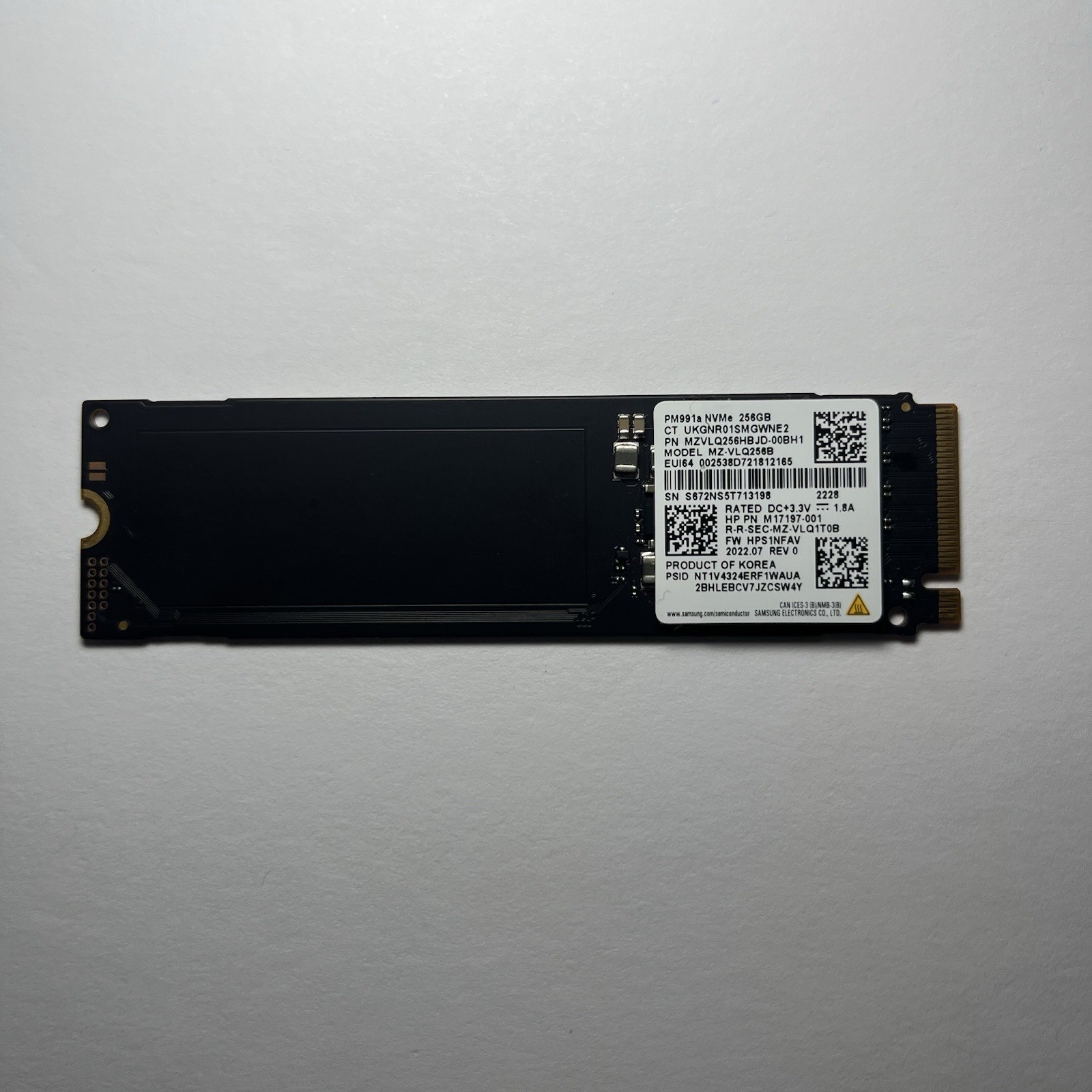 MZ-VLQ256B Samsung PM991a 256GB M.2 2280 PCIe NVMe SSD