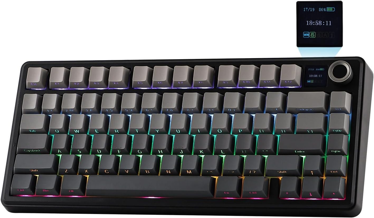 X Aula F75 MAX Wireless Mechanical Keyboard - TFT Display, RGB Backlit, 75% L...