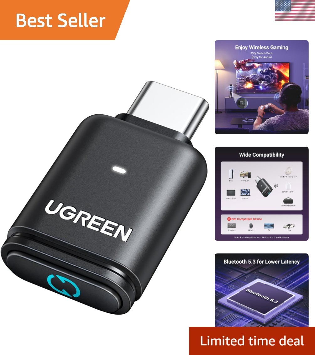 aptX Low Latency USB-C Bluetooth Adapter - Perfect for PS5 Gaming Experience