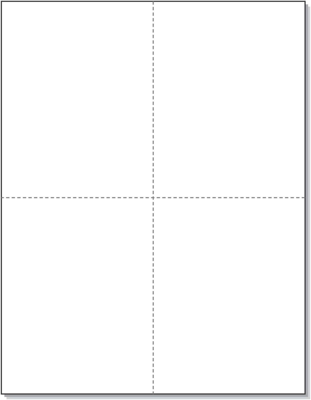 - 8-1/2 X 11 Laser and Inkjet Printer Postcards 4 up per Page, (4-1/4" X 5-1/2"