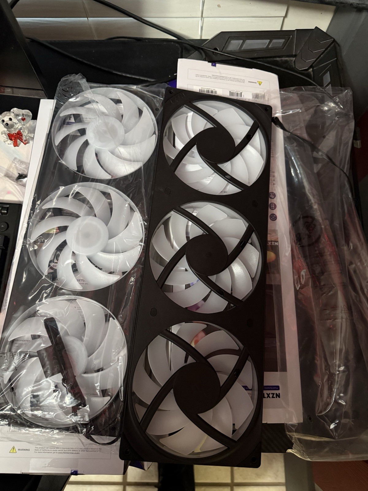 LOT OF 2 - NZXT F SERIES RGB CORE 420MM BLACK SINGLE-FRAME RGB FAN⁠